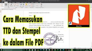 Cara Memasukan TTD dan Stempel kedalam file PDF dengan Nitro Pro