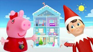 Peppa Pig Game  Elf On The Shelf Hiding in Snow Toys