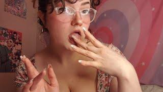 ASMR Finger Licking Face Touching Spit Painting