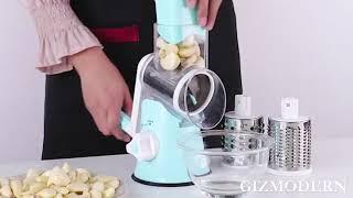 3-in-1 Multifunctional Stainless Steel Rotary Slicer For Vegetable Cheese & More