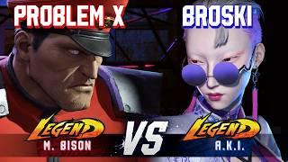 SF6 ▰ PROBLEM X M.Bison vs BROSKI A.K.I. ▰ High Level Gameplay