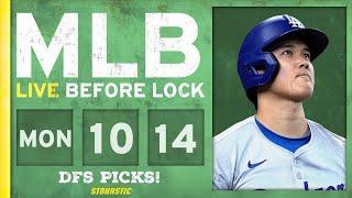 MLB DFS Picks Today 101424 DraftKings FanDuel & PrizePicks Baseball Lineups  Live Before Lock