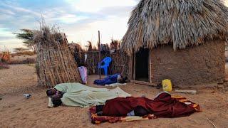 African  village  desert  morning  routine