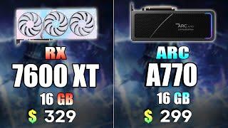 RX 7600 XT vs Intel ARC A770 16GB  Test in 8 Games 2K Ultra