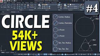 #4  CIRCLE  Radius diameter 2p 3p TTR TTT  AutoCAD FULL TUTORIAL @DeepakVerma_dp