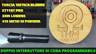 TORCIA TATTICA KLARUS XT11GT PRO 3300 LUMENS 410 METRI DOPPIO INTERRUTTORE DI CODA PROGRAMMABILE