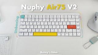 Unboxing Nuphy Air75 V2 ⌨️  extra white shine-through keycaps wrist rest and more aesthetic 