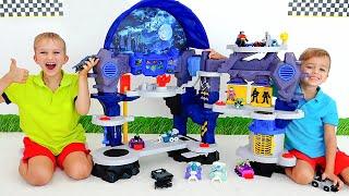 Batcave Playset Kids Toy Unboxing and Play with Vlad & Niki