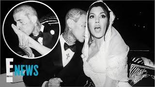 Travis Barker Kisses Kourtney Kardashians Foot in STEAMY Wedding Pics  E News