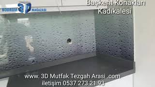 Mutfak tezgah arasi uv cam baskı üretimi ve montaj merkezi Bodrum