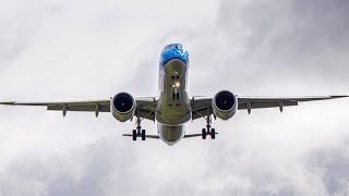 KLM landing Twente airport storageparking PH-NXA Embraer E195-E2 4k Part 1