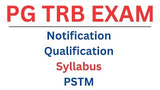 PG TRB EXAM  Notification  Qualification  Syllabus  PSTM