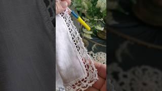 Hand crocheted lace for linen napkins