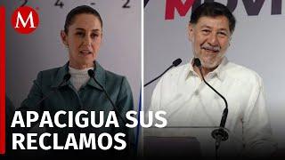 Claudia Sheinbaum responde a quejas de Gerardo Noroña