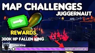 Beating Map Challenges JUGGERNAUT with 300K HP Fallen King...  Tower Defense Simulator Roblox