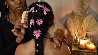 ASMR EXTREMELY Relaxing Hair Treatment Hair Style Neck & Shoulders Oil Massage Aloe GEL Scalp