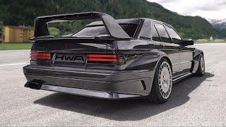 NEW Mercedes-Benz 190E EVO II restomod by HWA feat. 3.0 twin turbo V6 sound  Accelerations StartUp