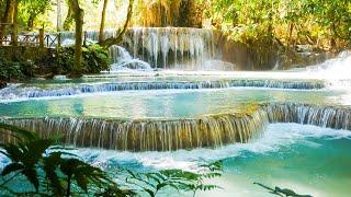 1 Hour Relaxing Waterfall Music for Stress Relief Calming Water Sounds with Peaceful Ambient Music