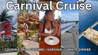 COZUMEL MEXICO  CARNIVAL VALOR VLOG  + WORST FLIGHT EVER • KARAOKE • ALL WHITE DINNER  DAYS 3&4