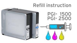 How to refill Canon PGI-1500 PGI-2500 Canon Maxify printers