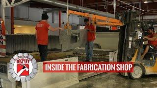 See how granite countertops are made  Inside The Cabinet and Granite Depot Fabrication Shop