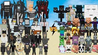 Skibidi Toilet vs All Mobs in Minecraft - MOBS VS Cameraman TVMAN SPERKERMAN