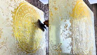 How to create beautiful wall decor using marble stucco and stencils