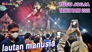 Suasana Tahun Baru 2022 di Tugu Yogyakarta