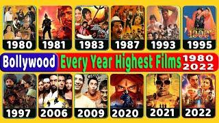 Highest Grossing Hindi Movies by Year 1980 to 2022 Every Year Highest Grossing Bollywood Films List