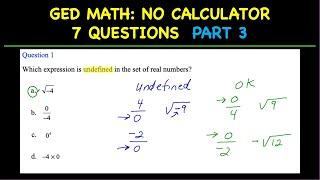 GED Math Test 2021 7 NO CALCULATOR Practice Test Questions PART 3