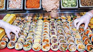 Korean street food Paradise How to make King size Kimbap - Korean street food  성신여대 김밥맛집 수아당