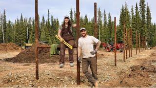 Building a Steel Pipe Garden Fence  Notching Welding & Setting Posts