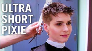 EXTREMELY SHORT PIXIE HAIRCUT -  tutorial HFDZK WMNS BARBERSHOP