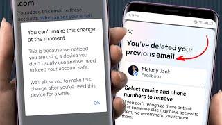 Facebook Gmail Remove Problem  You cant make this change at the moment Fb Gmail Remove Problem