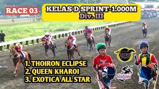 Kelas D SPRINT-1.000M Kuda Pacu THOIRON ECLIPSE Juara. TIGA MAHKOTA SERI II