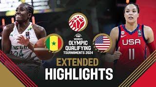 Senegal  v USA   Extended Highlights  FIBA Womens OQT 2024