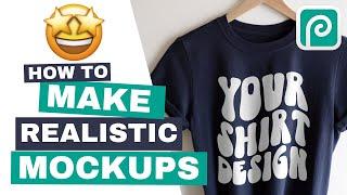How to Make a Realistic T-shirt Mockup with Shadows & Highlights Dark T-shirt Photopea Tutorial
