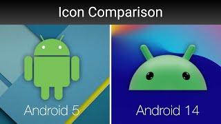 Android 5 vs Android 14 Icon Comparison