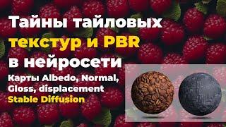 Как создать тайловые бесшовные текстуры в нейросети. Создание PBR текстур. Stable diffusion