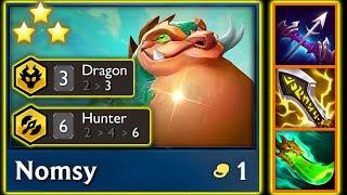 *NEW BUFFED* Hunter Nomsy Carry Be Like ⭐⭐⭐ ft. 3 Dragon    TFT SET 12