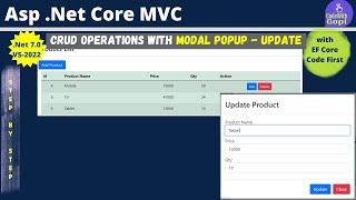 CRUD Operations Using Modal Popup in ASP.NET Core MVC  CRUD Application with ASP.NET Core - Update