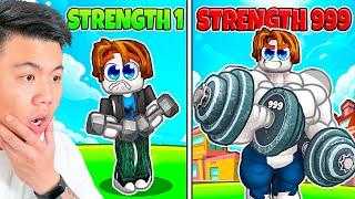 Becoming The STRONGEST Player in Roblox Strongman Simulator