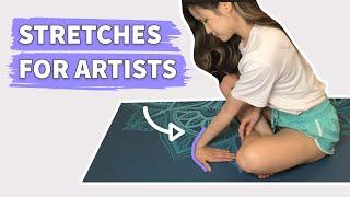 10 min DAILY STRETCHES FOR ARTISTS - Hand Wrist Neck Shoulders & Back