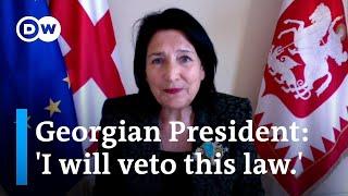 Georgias President Salome Zourabichvili sees future of Europe at stake with divisive law  DW News