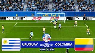 URUGUAY vs COLOMBIA  SEMI FINAL COPA AMERICA USA  2024  FOOTBALL GAMEPLAY HD