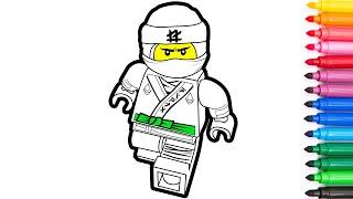 LEGO Ninjago. How to draw Lloyd. Coloring and drawing for kids. Раскраски для детей.