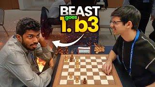 When the BEAST goes 1.b3  Adhiban vs Anish Giri  World Blitz 2023