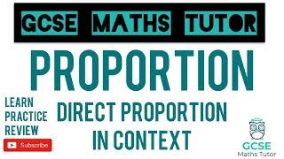 Direct Proportion in Context  Grade 5 Crossover  GCSE Maths Tutor