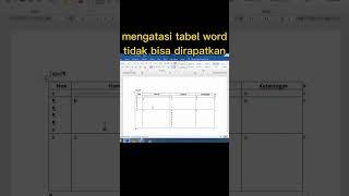 atasi tabel word tidak bisa digeser #shorts