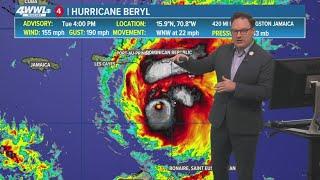Tuesday 4 PM Hurricane Beryl Update